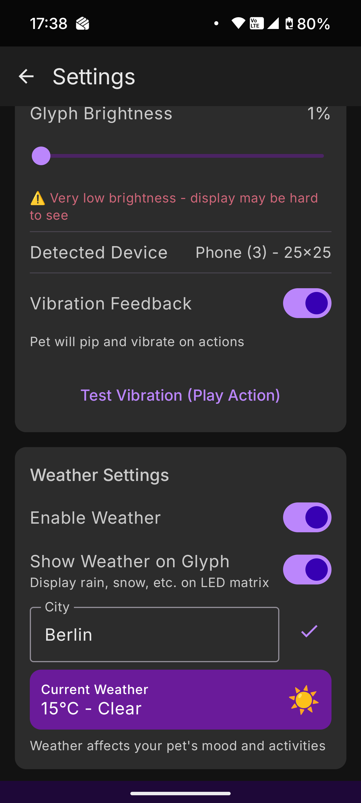 NonoGotchi weather display